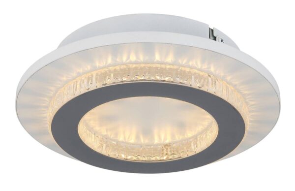GLOBO LED-Deckenleuchte klar hellgrau weiß Kunststoff Metall H/D: ca. 5,5x20 cm 1 Brennstellen – Bild 4