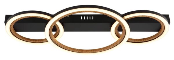 GLOBO LED-Deckenleuchte dunkelbraun Opal mattschwarz Metall Kunststoff B/H/L: ca. 30x7x58 cm 1 Brennstellen – Bild 2