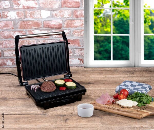 Kontaktgrill rot B/H/L: ca. 11,5x29,5x32,5 cm – Bild 2