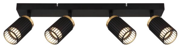 GLOBO Strahler mattschwarz Aluminium Metall B/H/T/L: ca. 12,5x15,5x53x53 cm GU10 4 Brennstellen – Bild 4