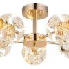 GLOBO Deckenleuchte gold klar Glas Metall H/D: ca. 22x50 cm 1 Brennstellen – Bild 2