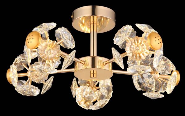 GLOBO Deckenleuchte gold klar Glas Metall H/D: ca. 22x50 cm 1 Brennstellen – Bild 4
