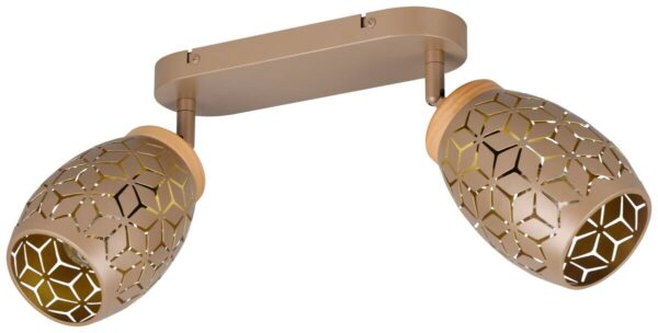 Reality Spot 2-flg. Bidar kaffee gold Metall B/H/L: ca. 28x27x12 cm E14 2 Brennstellen – Bild 2