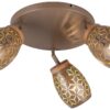 Reality Spotrondell 3-flg. Bidar kaffee gold Metall D: ca. 27 cm E14 3 Brennstellen – Bild 2