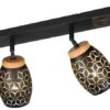 Reality Spot 4-flg. Bidar schwarz gold Metall B/H/L: ca. 74x27x12 cm E14 4 Brennstellen – Bild 2