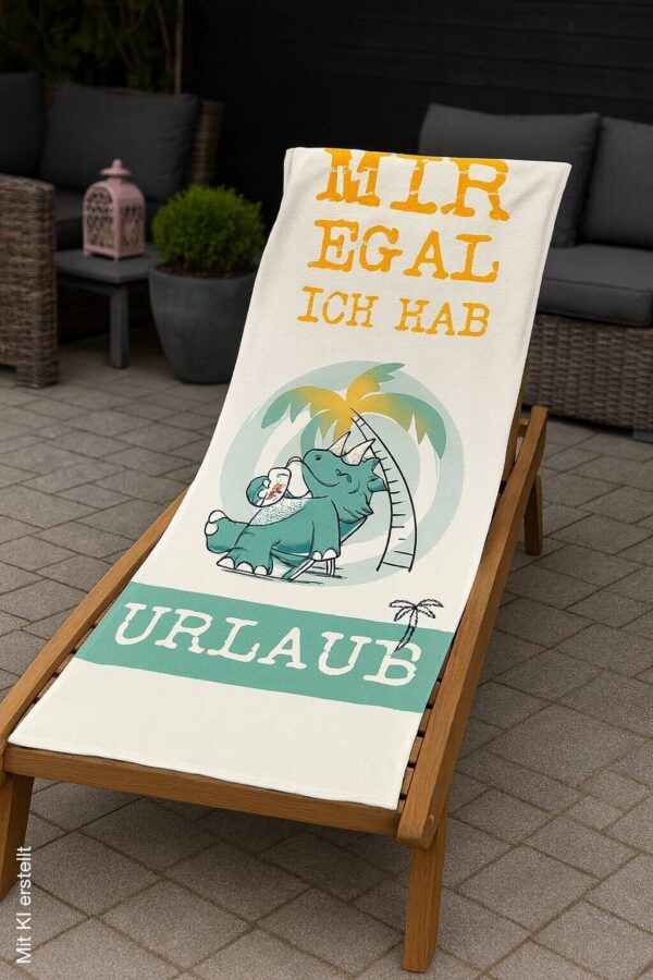 Strandtuch beige Polyester B/L: ca. 75x190 cm – Bild 3