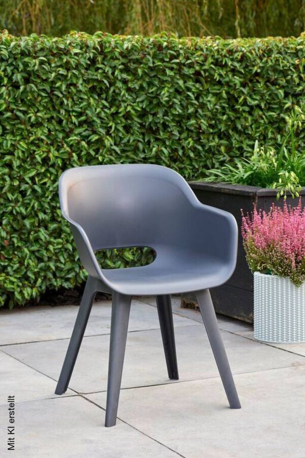 Jardin Gartenstuhl Akola grau Polypropylen B/H/L: ca. 60x62x60 cm – Bild 3
