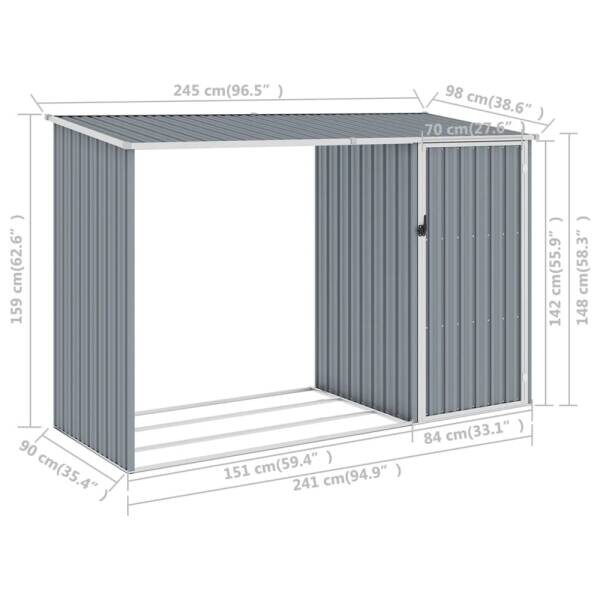 vidaXL Gerätehaus grau B/H: ca. 245x159 cm vidaXL Gerätehaus grau B/H: ca. 245x159 cm – Bild 2
