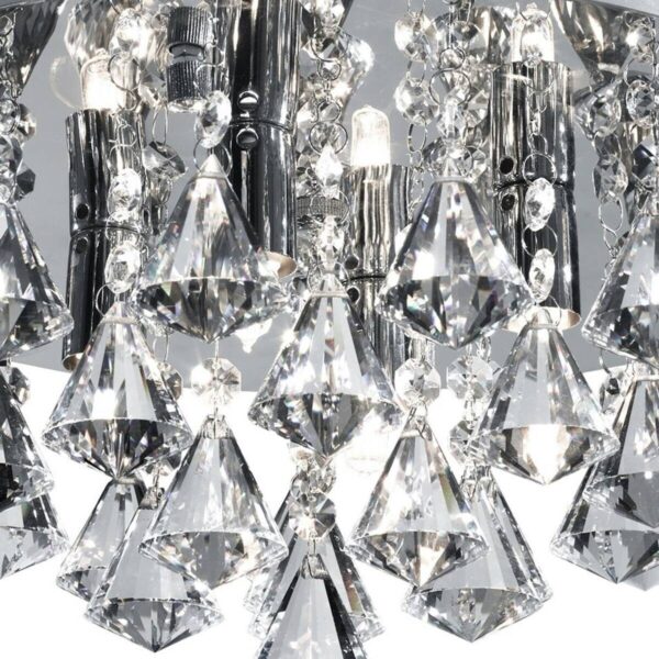 Searchlight Deckenleuchte Hanna transparent Chrom Glas Stahl B/H/L/D: ca. 35x17,5x35x35 cm G9 4 Brennstellen – Bild 2
