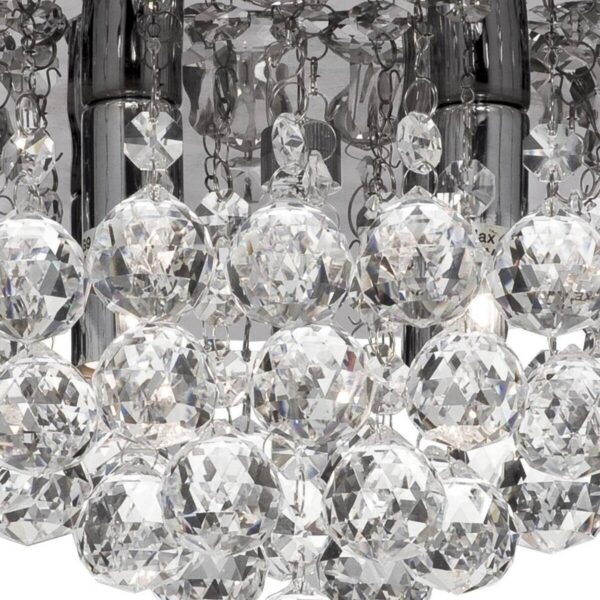 Searchlight Deckenleuchte Hanna Chrom transparent Glas Stahl B/H/L/D: ca. 35x17,5x35x35 cm G9 4 Brennstellen – Bild 3