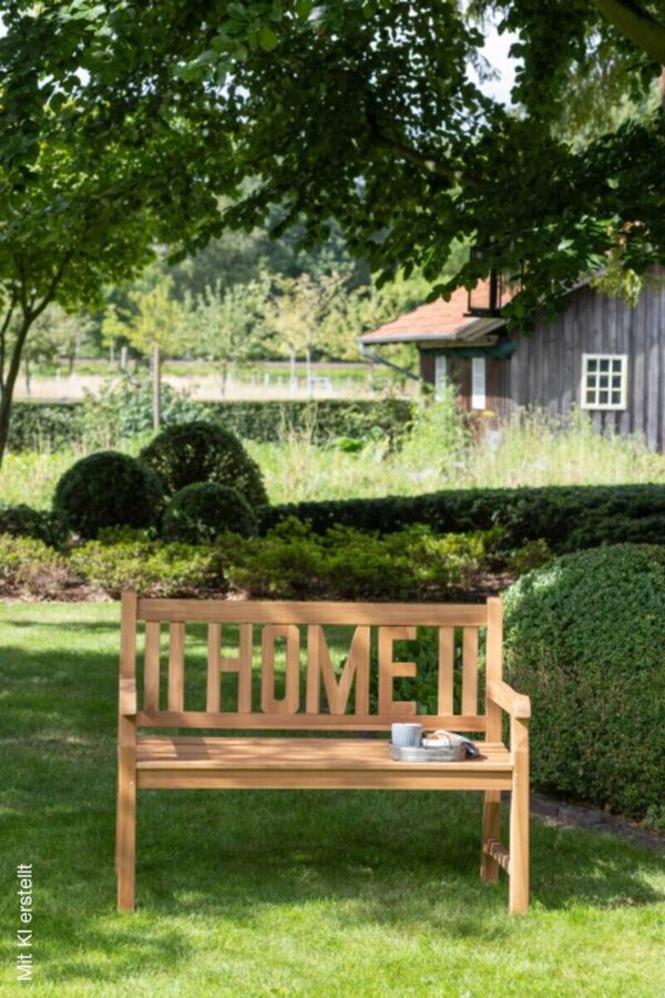 deVries Gartenbank Woodie natur Teakholz B/H/L: ca. 60x89x120 cm – Bild 4