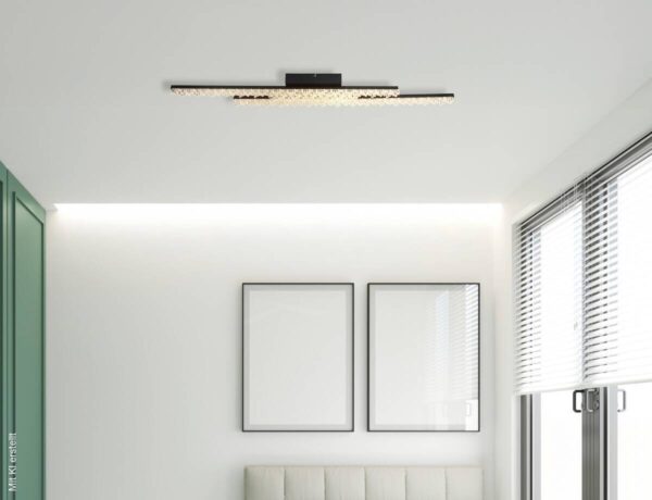 GLOBO Deckenleuchte schwarz Metall Aluminium B/H/L: ca. 9x104x14 cm GLOBO Deckenleuchte schwarz Metall Aluminium B/H/L: ca. 9x104x14 cm – Bild 3