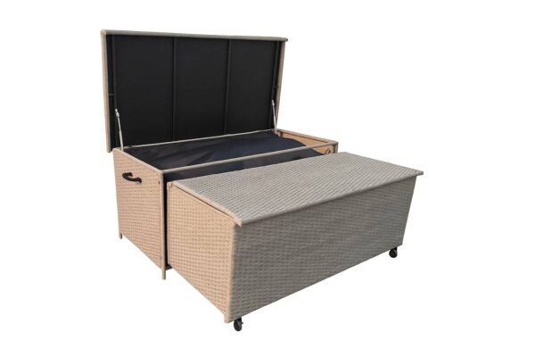 Greemotion Auflagenbox zum Ausziehen grau Stahl B/H/L: ca. 142x68x72 cm – Bild 2