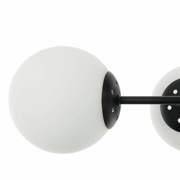 Lamkur Deckenleuchte Maddie schwarz Glas Stahl B/H/L: ca. 19x44x61 cm E14 4 Brennstellen – Bild 5