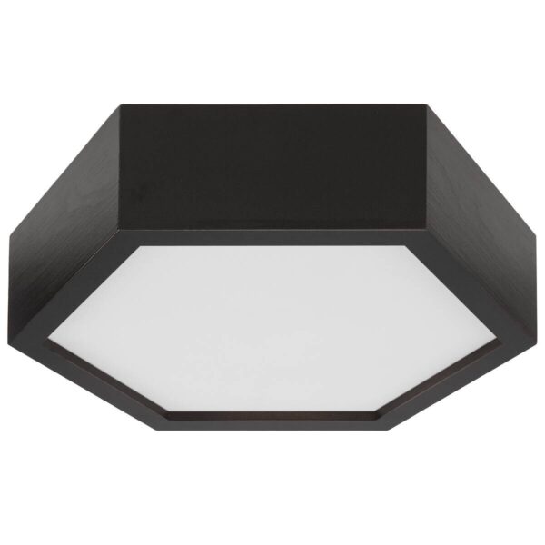 Lamkur Deckenleuchte dunkelbraun Glas Holz B/H/L: ca. 33x12x33 cm 1 Brennstellen – Bild 2
