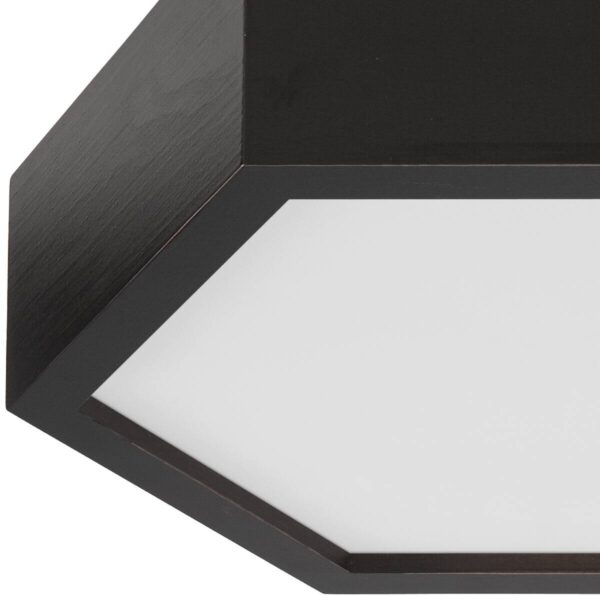 Lamkur Deckenleuchte dunkelbraun Glas Holz B/H/L: ca. 33x12x33 cm 1 Brennstellen – Bild 3