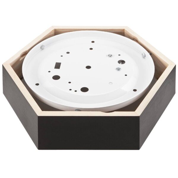 Lamkur Deckenleuchte dunkelbraun Glas Holz B/H/L: ca. 33x12x33 cm 1 Brennstellen – Bild 4