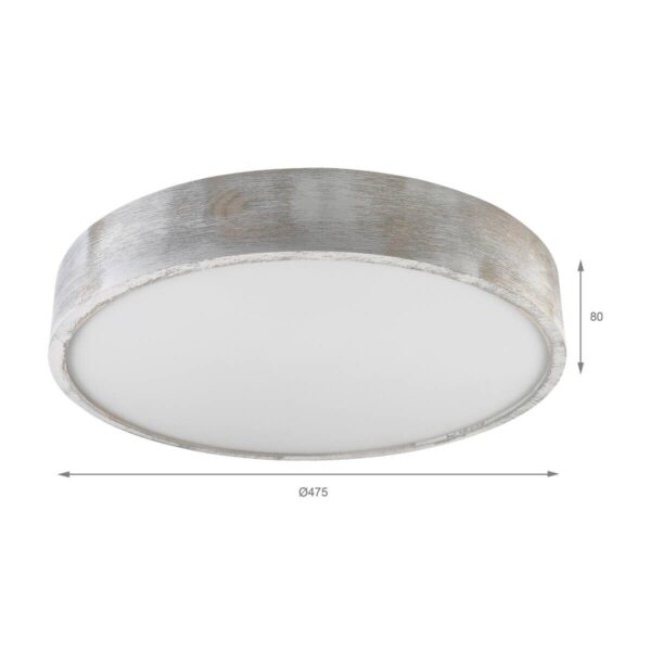 Lamkur Deckenleuchte weiß hellbraun Holz Glas B/H/L: ca. 48,5x12x48,5 cm 3 Brennstellen – Bild 4