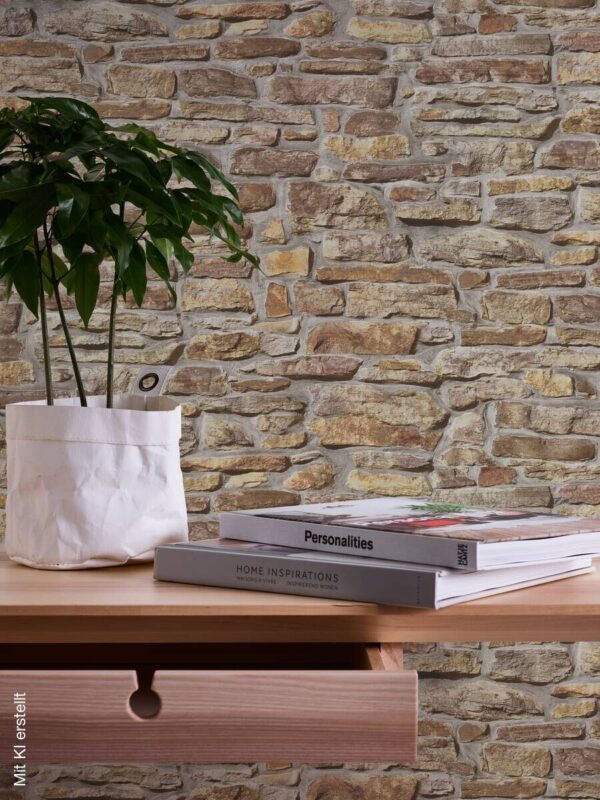 A.S.Creation Vliestapete gelb braun B/H/D: ca. 53x1005x8,6 cm – Bild 5