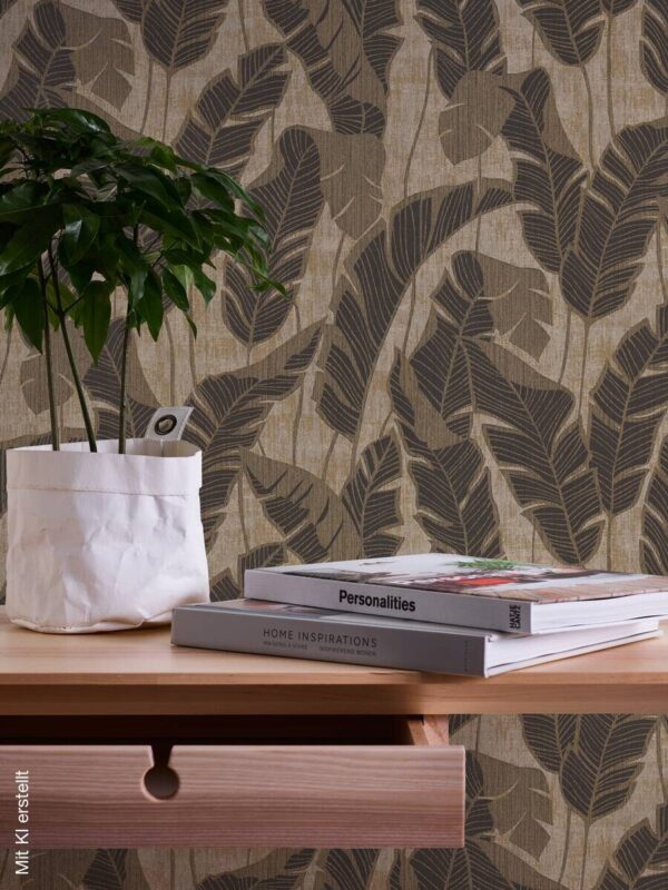 A.S.Creation Vliestapete schwarz beige B/H/D: ca. 53x1005x9,3 cm – Bild 2