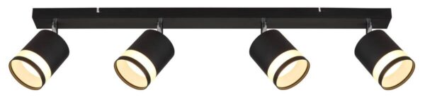 GLOBO Strahler Opal schwarz Metall Kunststoff B/H/L: ca. 8,2x18,5x80 cm 4 Brennstellen – Bild 2