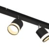 GLOBO Strahler Opal schwarz Metall Kunststoff B/H/L: ca. 8,2x18,5x80 cm 4 Brennstellen – Bild 3