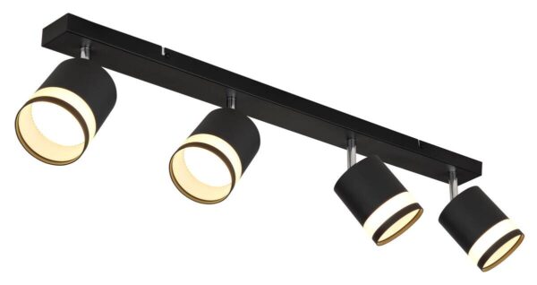 GLOBO Strahler Opal schwarz Metall Kunststoff B/H/L: ca. 8,2x18,5x80 cm 4 Brennstellen – Bild 3