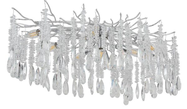 GLOBO Deckenleuchte klar silber Metall Glas B/H/L: ca. 55x45x100 cm E14 10 Brennstellen – Bild 3