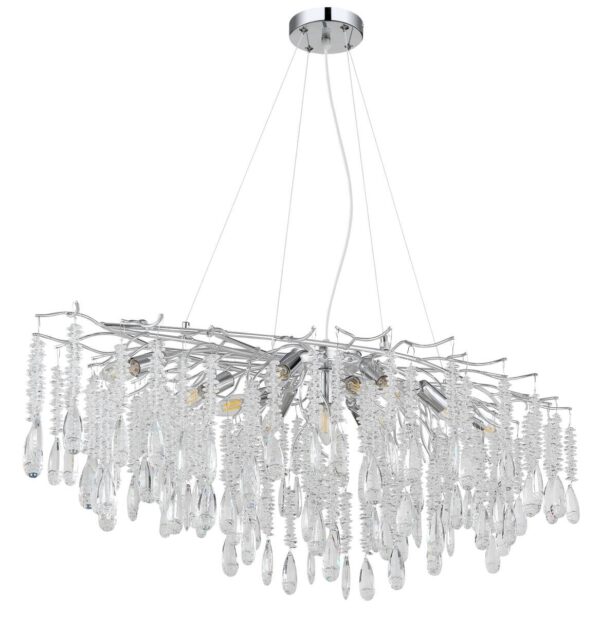 GLOBO Luster gold amber klar Metall Glas B/H/L: ca. 50x120x120 cm E14 12 Brennstellen – Bild 3