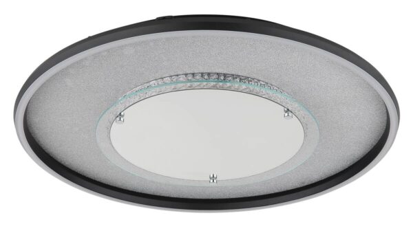 GLOBO Deckenleuchte schwarz silber klar Glas Aluminium Kunststoff H/D: ca. 6,8x51,5 cm 1 Brennstellen – Bild 2