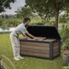 Keter Kissenbox Holzoptik Kunststoff B/H/L: ca. 72,4x64,4x155 cm – Bild 4