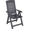 PROGARDEN,MADISON Klappsessel Set + Auflagen Tampa anthrazit Kunststoff B/H/L: ca. 61x109x60 cm – Bild 3