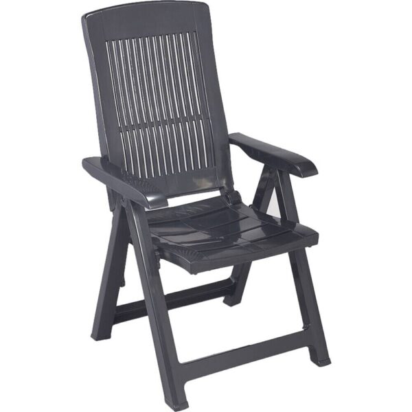 PROGARDEN,MADISON Klappsessel Set + Auflagen Tampa anthrazit Kunststoff B/H/L: ca. 61x109x60 cm – Bild 3