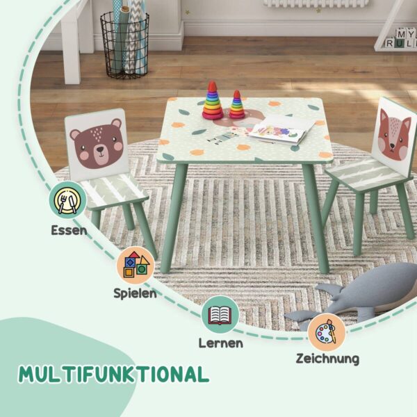ZONEKIZ Kinder Sitzgruppe grün Kiefer B/H/L: ca. 60x44x60 cm – Bild 3