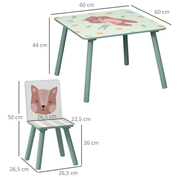 ZONEKIZ Kinder Sitzgruppe grün Kiefer B/H/L: ca. 60x44x60 cm – Bild 5