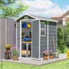 Outsunny Gartenhaus grau B/H/L: ca. 131x198x186 cm – Bild 5