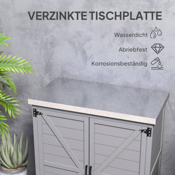Outsunny Gartenschrank grau Stahl B/H/L: ca. 43x92x79 cm Outsunny Gartenschrank grau Stahl B/H/L: ca. 43x92x79 cm – Bild 2