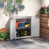 Outsunny Gartenschrank grau Stahl B/H/L: ca. 43x92x79 cm Outsunny Gartenschrank grau Stahl B/H/L: ca. 43x92x79 cm – Bild 3