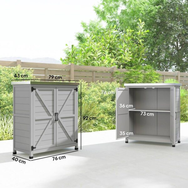 Outsunny Gartenschrank grau Stahl B/H/L: ca. 43x92x79 cm Outsunny Gartenschrank grau Stahl B/H/L: ca. 43x92x79 cm – Bild 4