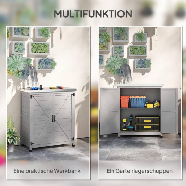 Outsunny Gartenschrank grau Stahl B/H/L: ca. 43x92x79 cm Outsunny Gartenschrank grau Stahl B/H/L: ca. 43x92x79 cm – Bild 5