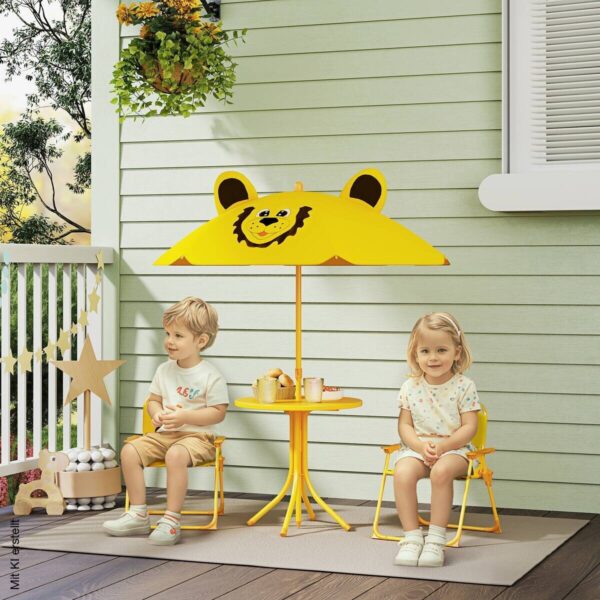 AIYAPLAY Garten-Kindersitzgruppe gelb Polyester B/H/L: ca. 49,5x50x49,5 cm – Bild 2