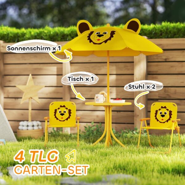 AIYAPLAY Garten-Kindersitzgruppe gelb Polyester B/H/L: ca. 49,5x50x49,5 cm – Bild 3