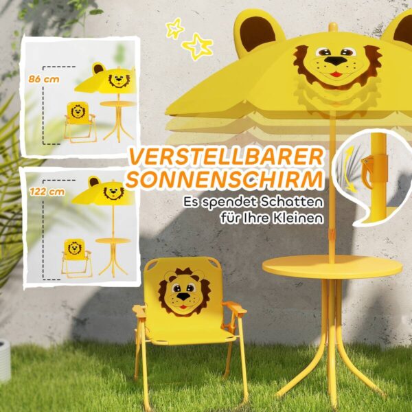 AIYAPLAY Garten-Kindersitzgruppe gelb Polyester B/H/L: ca. 49,5x50x49,5 cm – Bild 4
