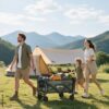 Outsunny Gartenwagen grün Polyester B/H/L: ca. 46x92x114 cm – Bild 3