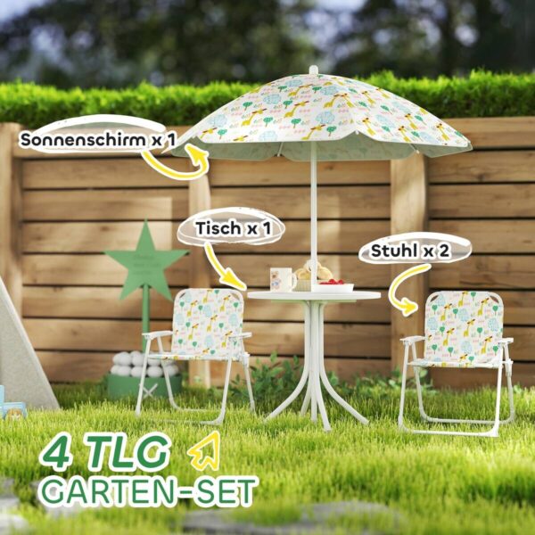 AIYAPLAY Garten-Kindersitzgruppe weiß Stahl B/H/L: ca. 49,5x50x49,5 cm – Bild 2