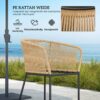 Outsunny Rattan Gartenmöbel-Set khaki Polyethylen B/H/L: ca. 80x74x140 cm – Bild 2