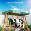 Outsunny Hollywoodschaukel dunkelgrün Polyester B/H/L: ca. 130x181x236 cm – Bild 5