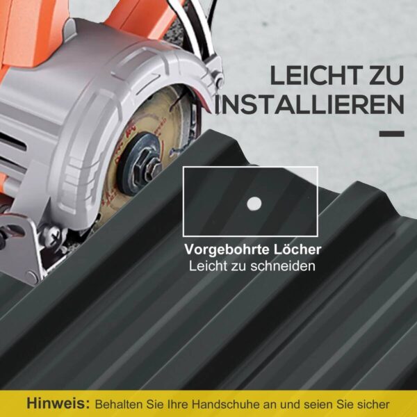 Outsunny Dachblech dunkelgrau B/H/L: ca. 45x1x129 cm – Bild 4