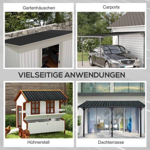 Outsunny Dachblech dunkelgrau B/H/L: ca. 45x1x129 cm – Bild 5