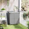Outsunny Gartenschrank grau Edelstahl B/H/L: ca. 43x88x74 cm – Bild 3